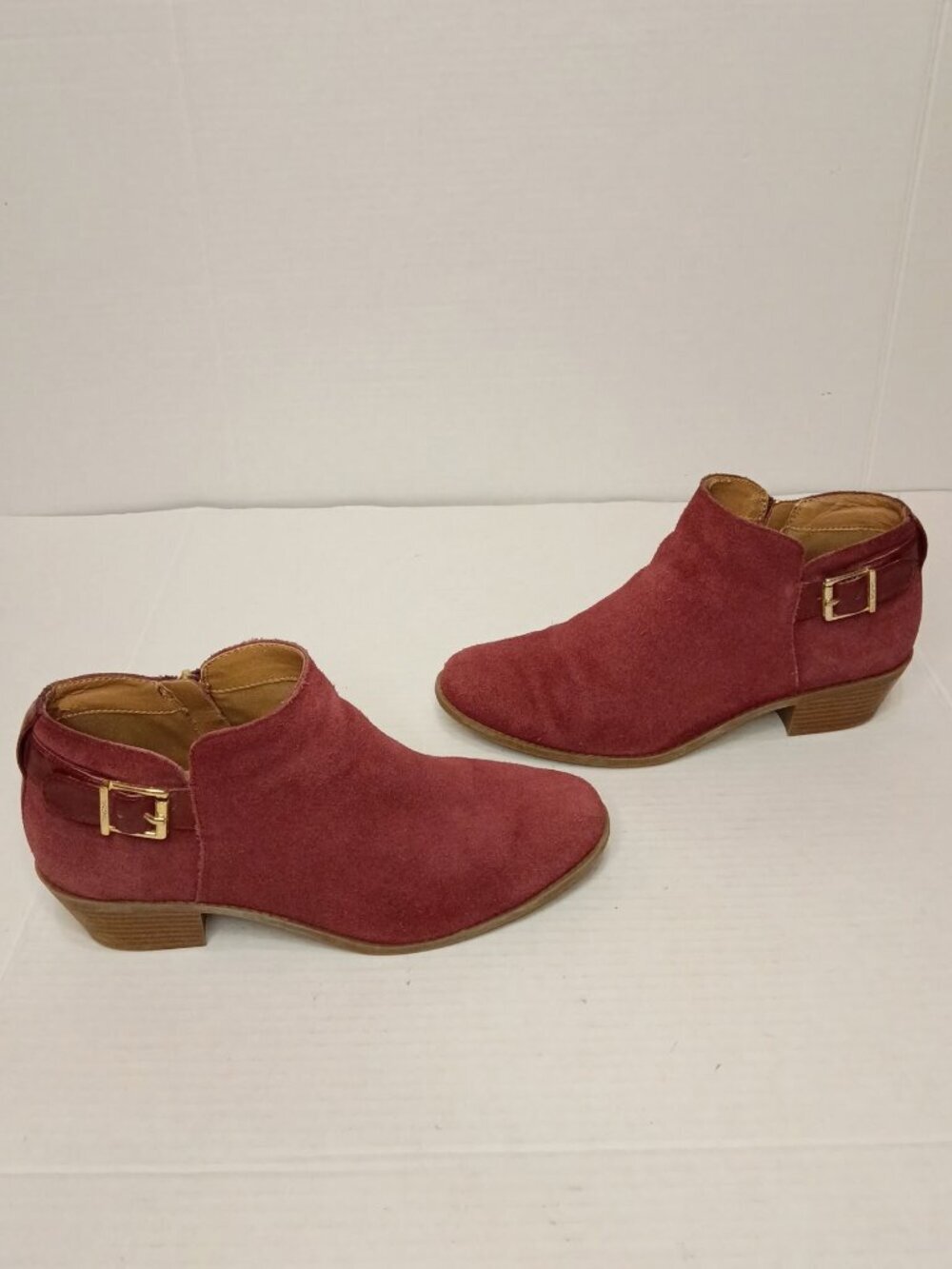 Vionic Millie Burgundy Suede Ankle Boots Women's Size 8 - Picture 2 of 8